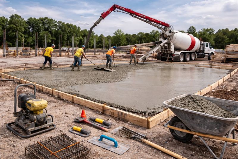 Commercial Slab Installation in Cary, NC